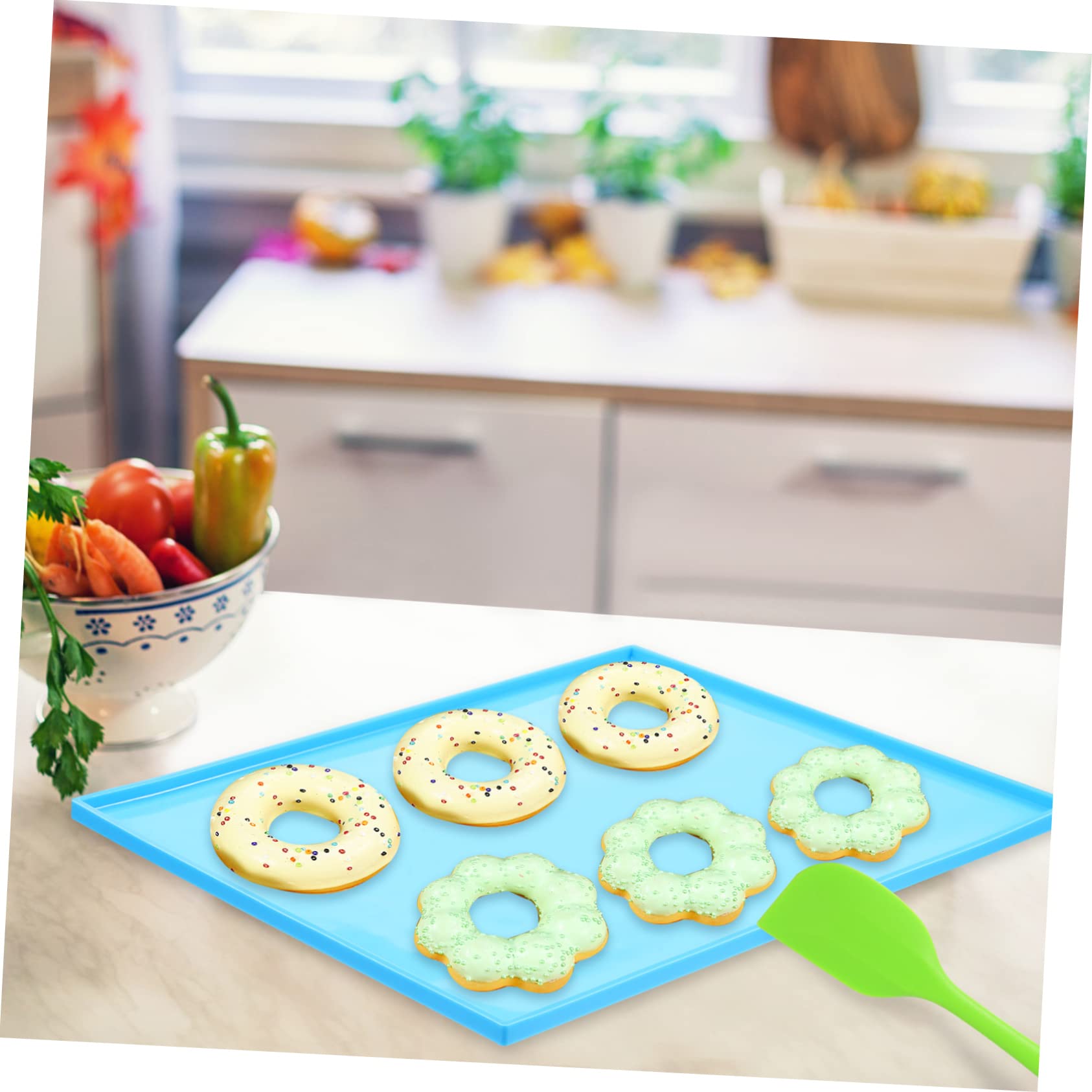 Silikon-backofenmatte mit Rand Antihaft-backblech für Küche Temperaturbeständig C bis C Wiederverwendbare Silikonmatte zum Backen Leicht zu Reinigen