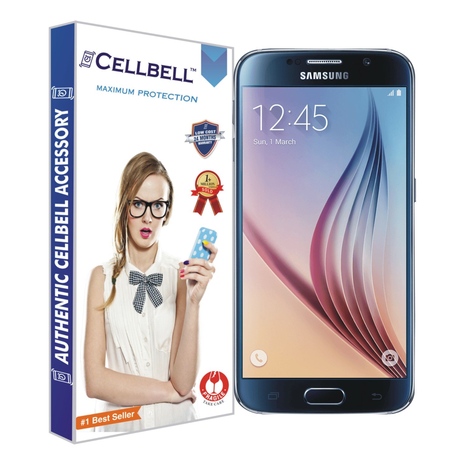 CELLBELLShatterproof, Glossy-Finish Screen Protector for Samsung Galaxy S6 - Transparent