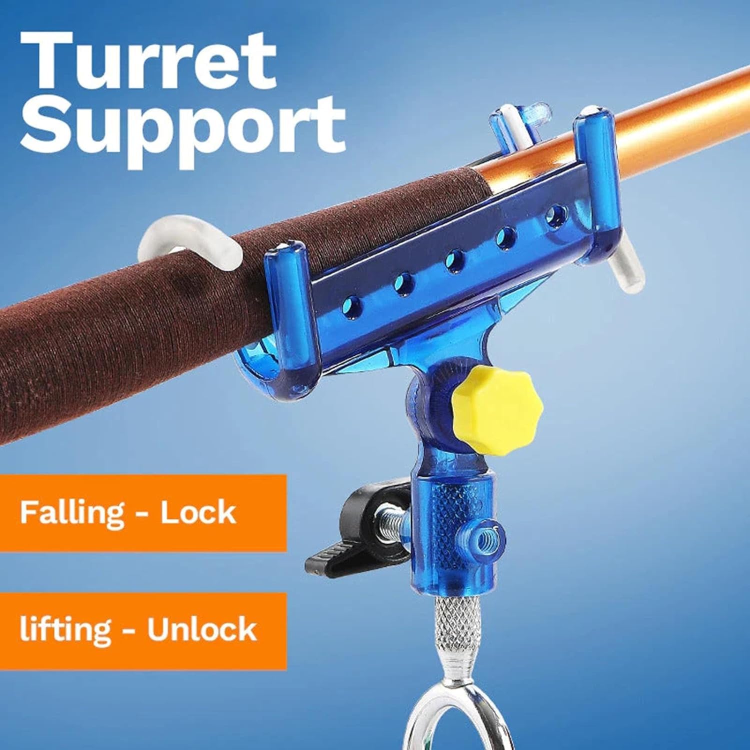 Hope Kart Fishing Rod Holder Stand Ground Support Telescopic Flexible 360 Degree Adjustable Expandable Metal Steel Stick Accessories Set with Nail for Bank Pack of 1 4