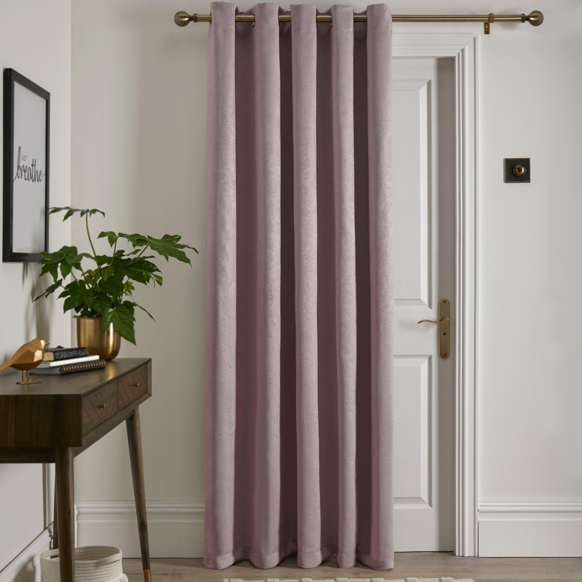 Fusion Strata Blush Thermal Eyelet Curtain, W66 x L84 (168 x 214cm), 1 Panel
