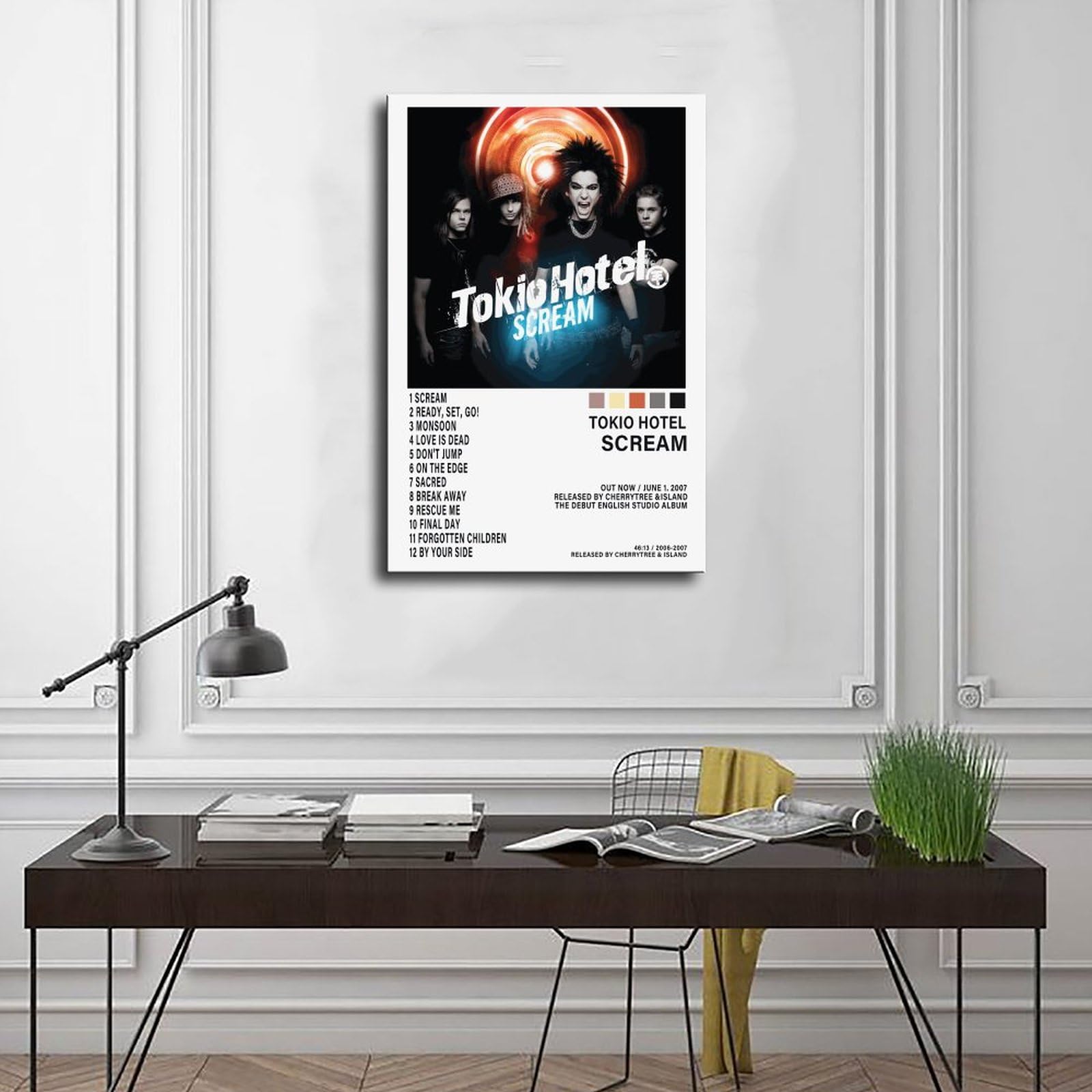 Poster Tokio Hotel (1) - Impression sur toile - Décoration murale - Pour salon, chambre à coucher - Style cadre - 20 x 30 cm