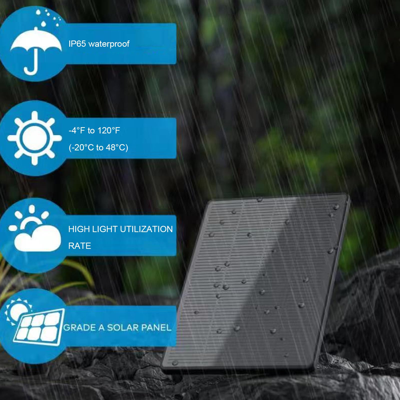 Panneau solaire haute efficacité réglable à 360° pour extérieur