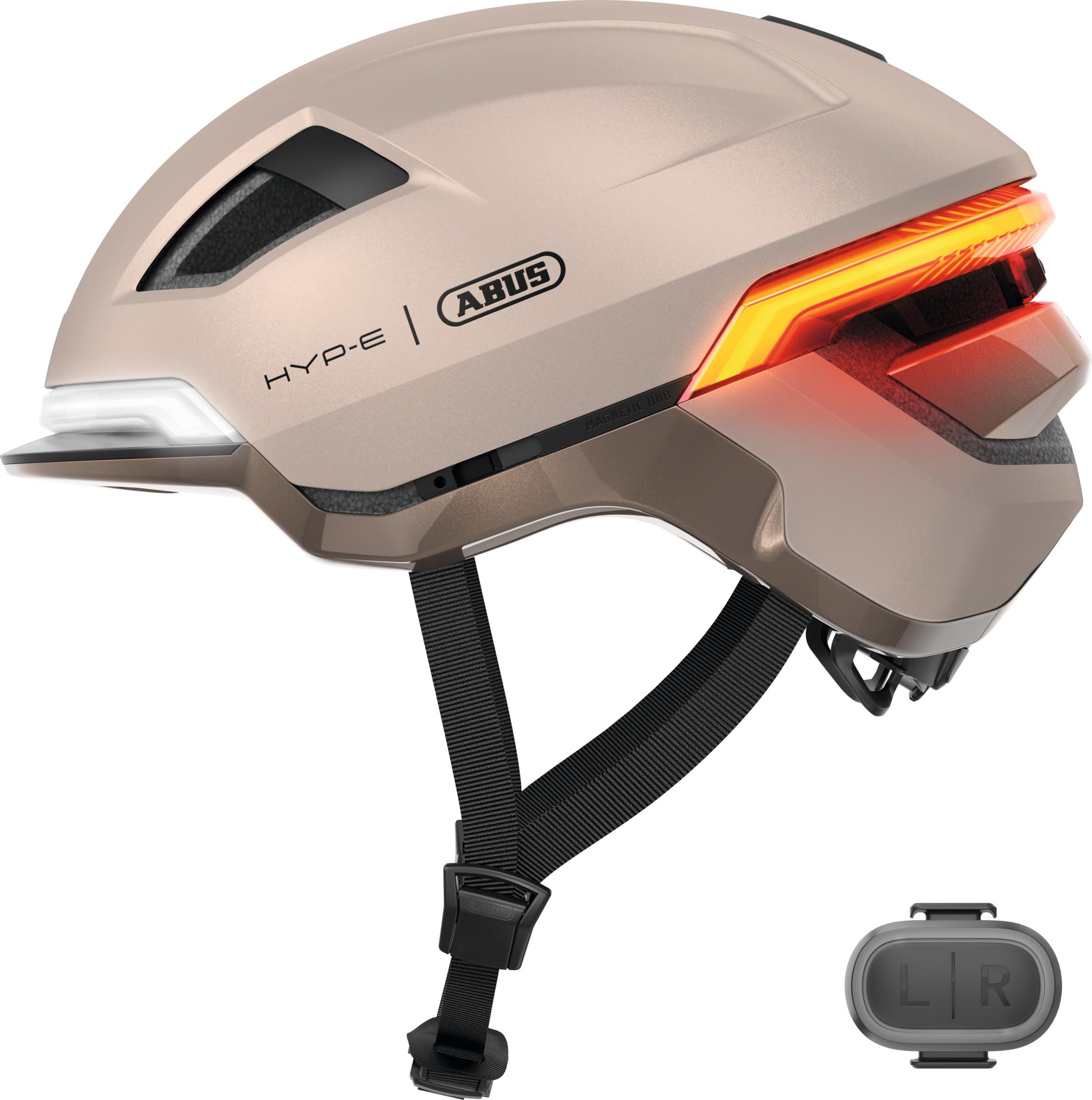 ABUS HYP-E Bike Helmet - Helmet with Front, Rear and Indicator Lights - Suitable for Cycling on e-Bikes and S-Pedelecs - Unisex-Adults and Youth - Size S, Green