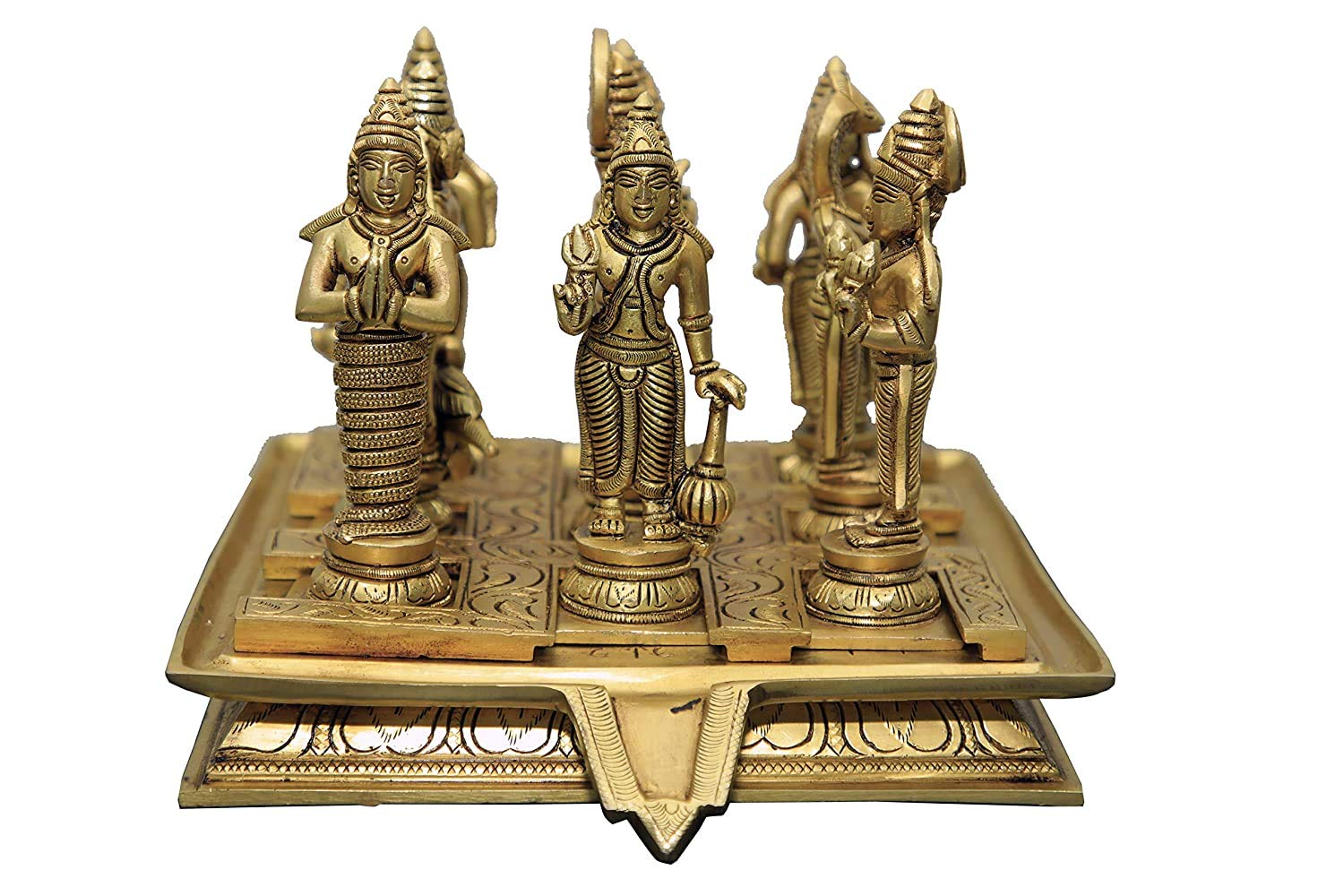 Figurines Navagraha en laiton 17,8 cm statuettes indiennes de maison