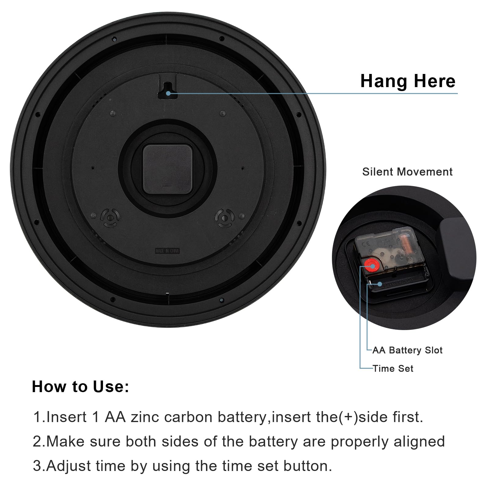 OCEST Reloj grande de 40,6 cm para interiores y exteriores, reloj de pared impermeable con termómetro, resistente a la intemperie, sin tictac, funciona con pilas, reloj decorativo para patio, piscina,