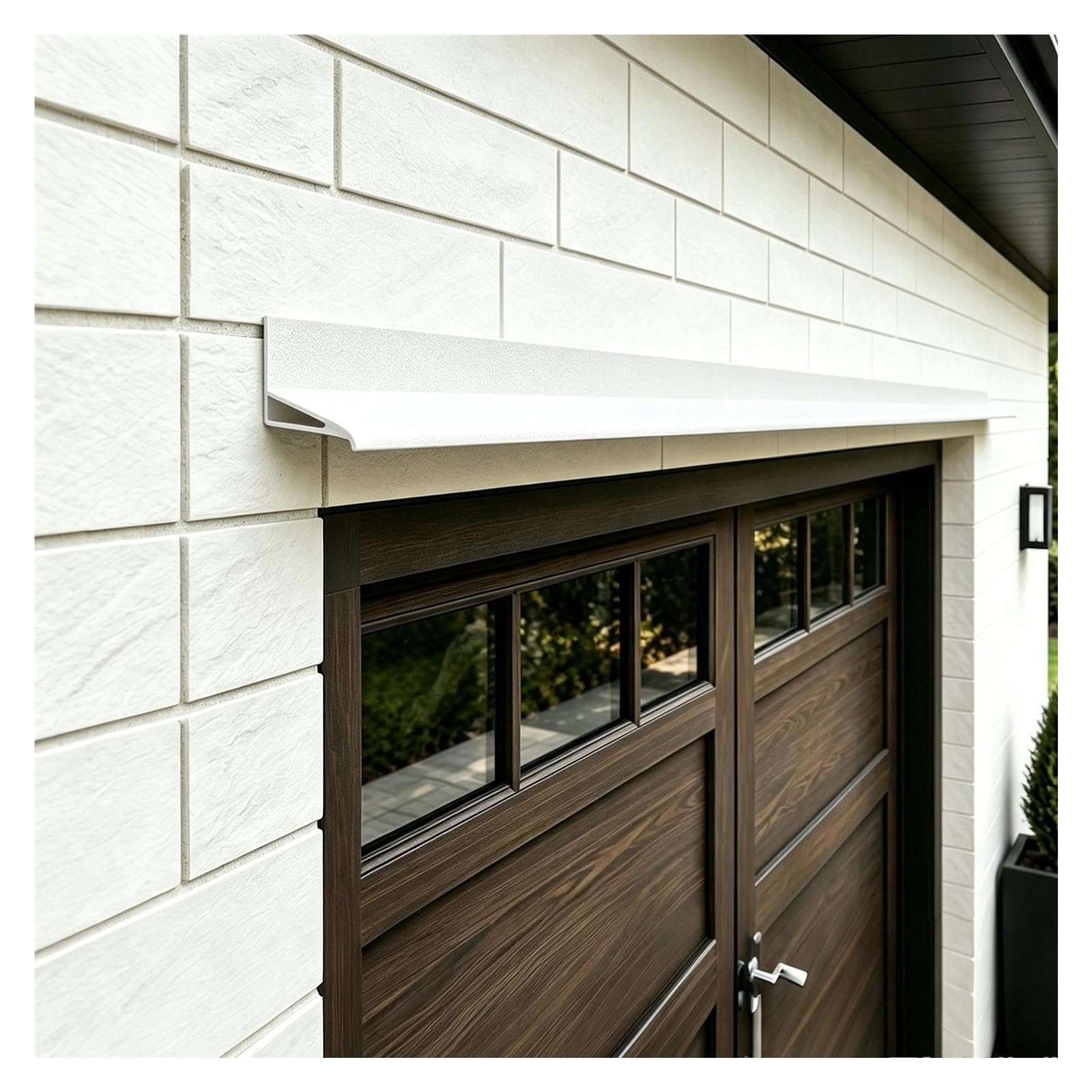Perfil vierteaguas vertical, fijación con pegamento y tornillos | Deflector de lluvia de aluminio, diseño 90° para aleros, ventanas y balcones(12 Pack)