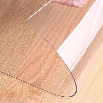 Clear Desk Mat Pad, Transparent Desk Protector, 1mm/1.5mm/2mm/3mm PVC Waterproof Non-Slip Clear Writing Desk Pad Blotter, for Desktop Home Office Size L5.9ft X W3.28ft X T0.12"