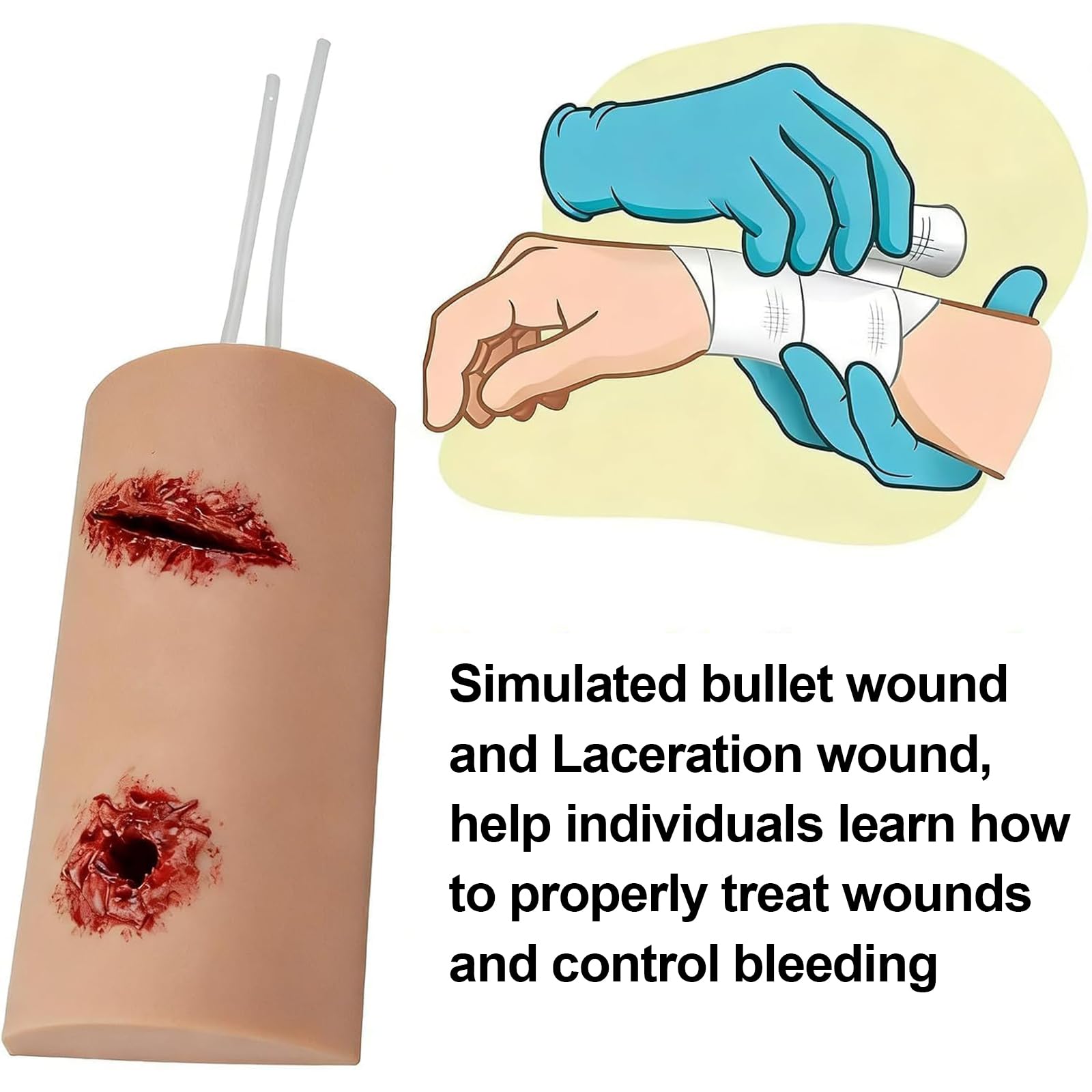 Modelo De Entrenamiento para El Control De Hemorragias, Simula El Empaquetamiento De Heridas Y El Uso De Torniquetes, Lavable Y Reutilizable, para Practicar Técnicas De Apósitos Hemostáticos.