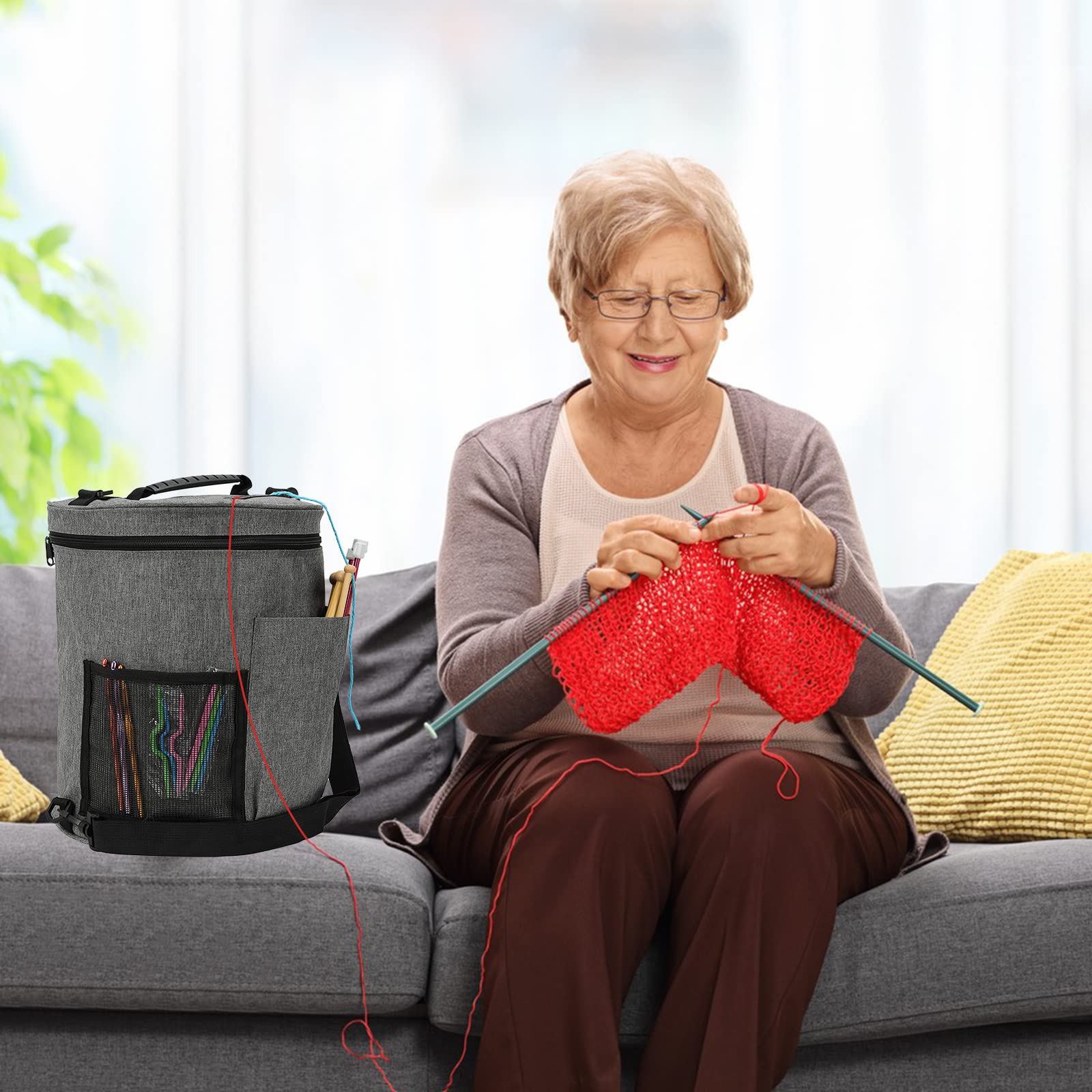 Wolltasche Aufbewahrung Tasche Stricken Aufbewahrung Wolle Tasche Für Garn Stricktasche Zur Aufbewahrung Von Wolle Garn Aufbewahrung Zum Aufbewahren Von Wollknäuel Und Stricknadeln Häkelnadel Set Küche, Haushalt & Wohnen