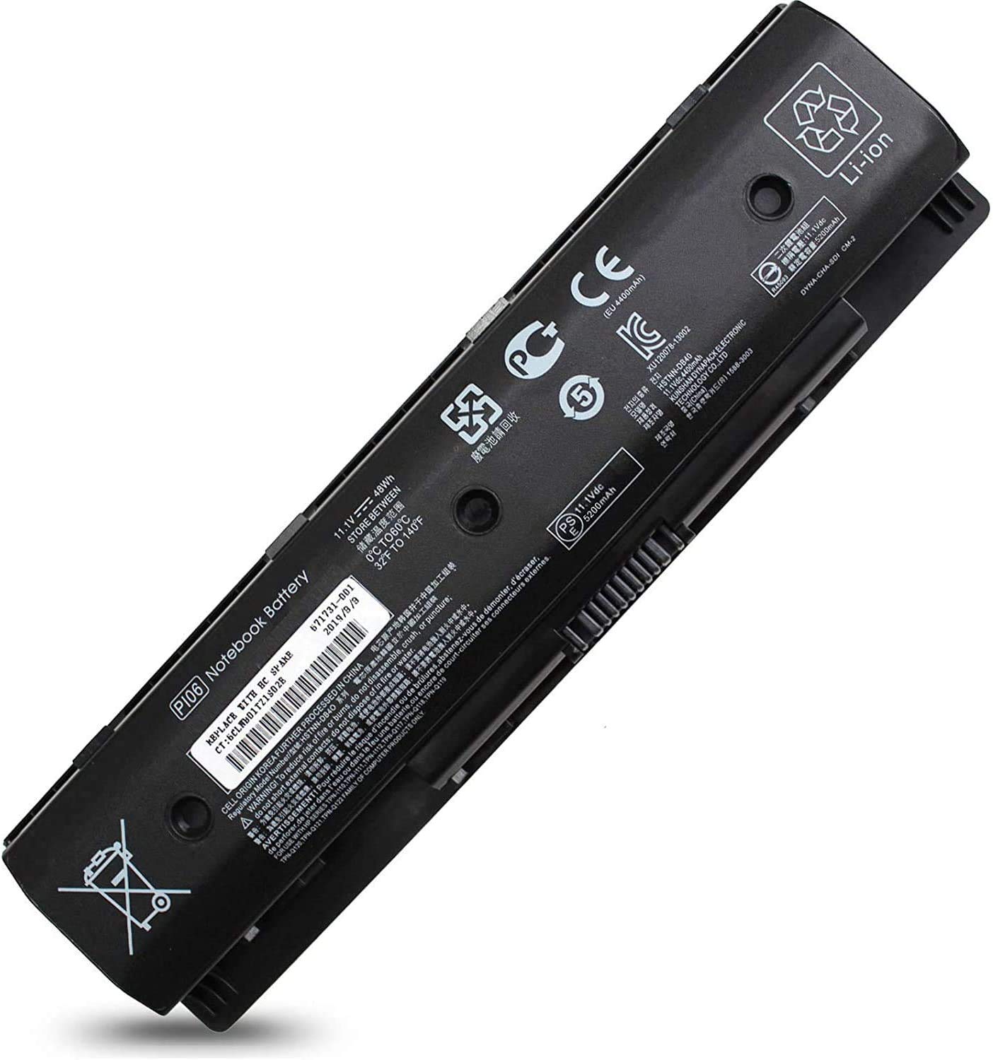Laptop Battery for HP P106 710416-001 710417-001 TouchSmart 15 17 17T-J100 15T-J000 15T-J100 17T-J000, 14-E000 15-E000 17-E000 17-E100 17Z-E100 HSTNN-LB4N HSTNN-UB4N HSTNN-YB4N P109 PIO6