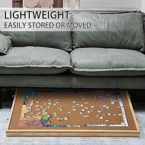 Miniatura 3 de Mesa de rompecabezas para adultos, 800 piezas de 19 x 25 pulgadas, almacenamiento portátil grande de rompecabezas con 2 cajones de almacenamiento