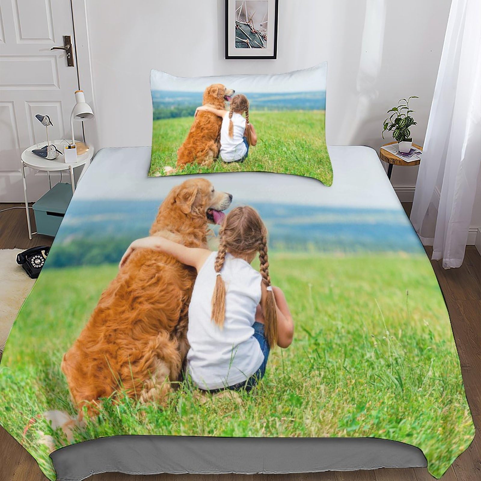 Housse de couette 3D sur mesure pour chambre d'enfant parure personnalisée avec texte et photo