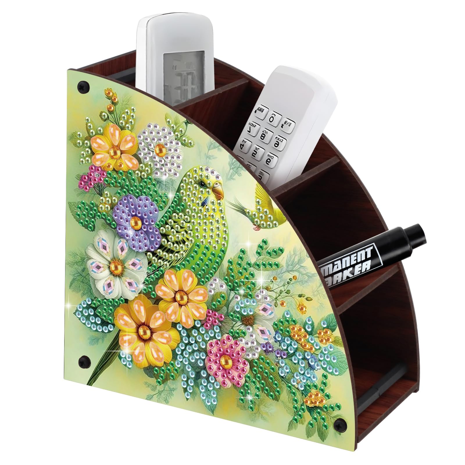 DIY Diamond Painting Kits Organizer Box, Green Parrot Diamond Art Organizer