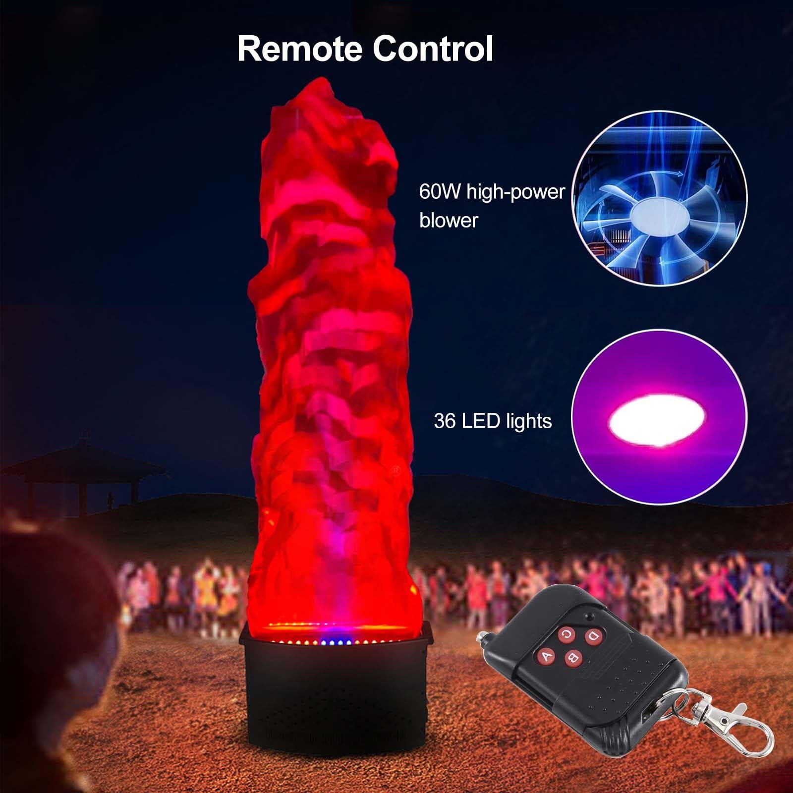 3D-Feuerflammenlicht, Lagerfeuer, 1,52 M GroßE, Tragbare Feuer-AtmosphäRenlampe Mit 36 ​​Led-Leuchten/Fernbedienung, FüR BüHne, Dj, Party, Nachtclub, Besondere Feiertage, Camping Im Freien 1.8m