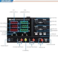 Vista 2 de Fuente de alimentación de CC variable, 4 canales 30 V 10 A 2 x 300 W ajustable conmutación regulada DC fuente de alimentación con pantalla