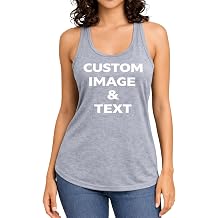 Custom Tank Top for Women, Personalized Racerback Tank - Design Your Own, Add Your Photo, Text & Logo, Sleeveless Racerback