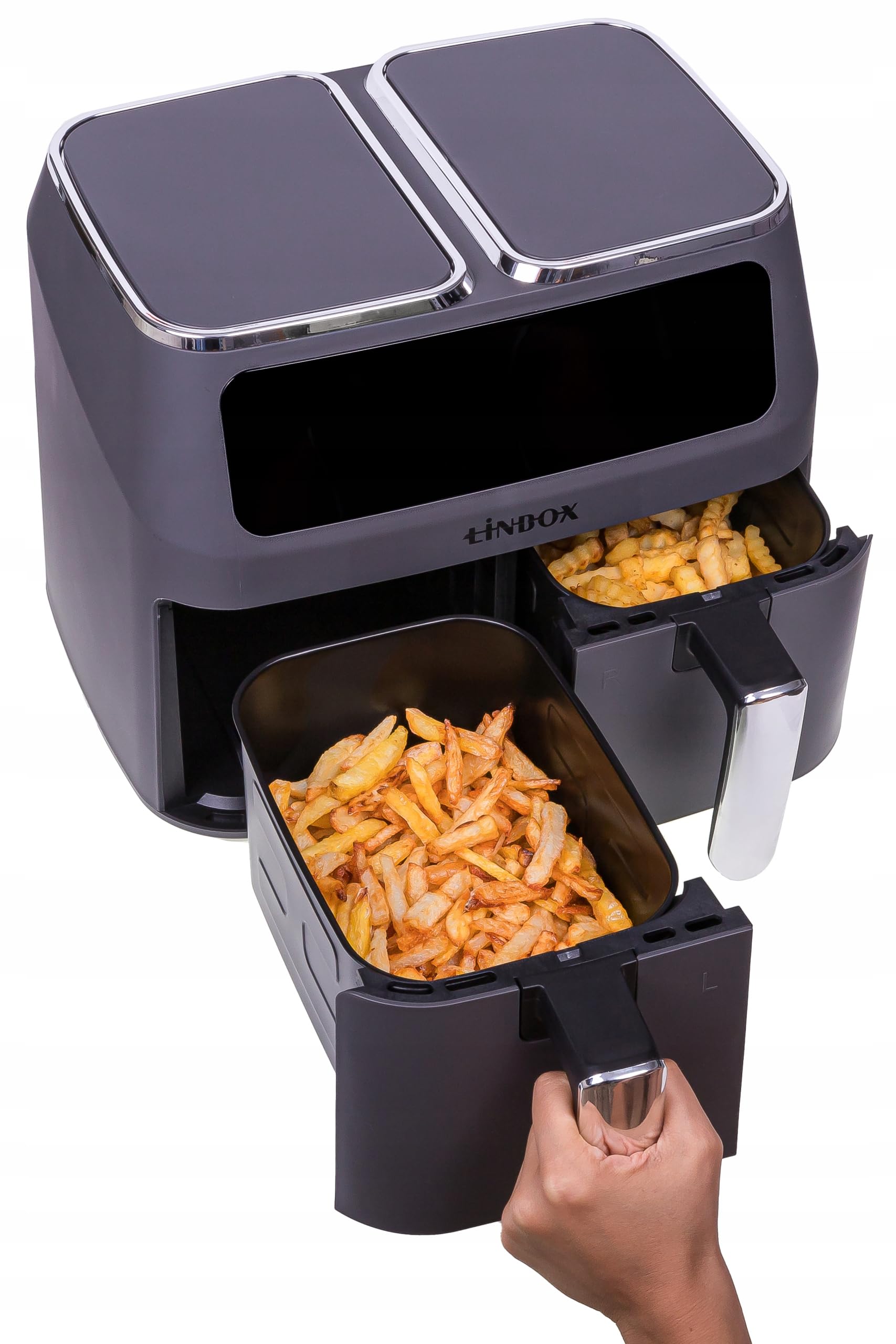 FRYTKOWNICA BEZTŁUSZCZOWA LINBOX 8001 Z 2 KOSZAMI 2X4L/2500W