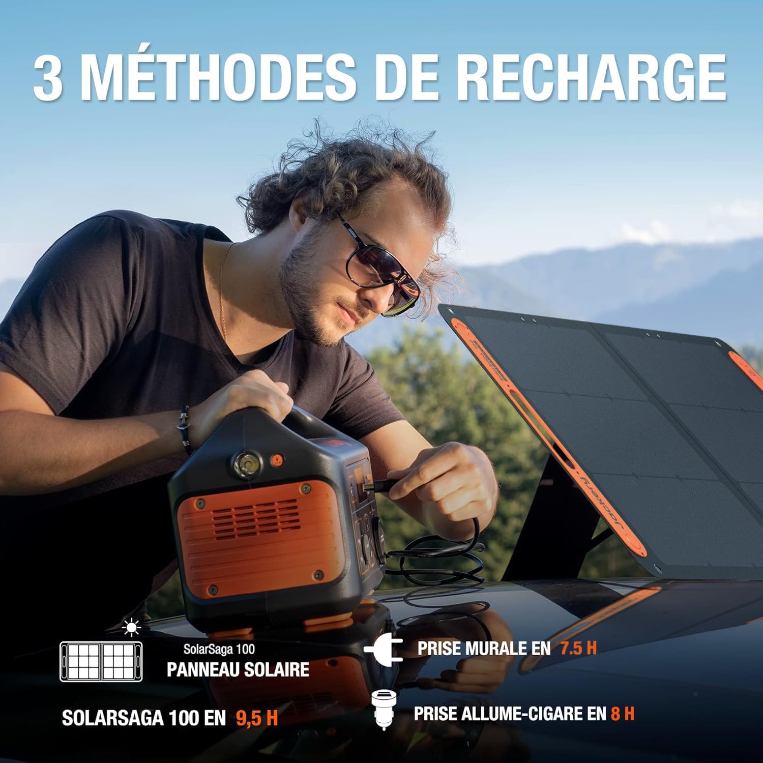 Générateur solaire portable Jackery SG500 avec panneau SolarSaga 100W