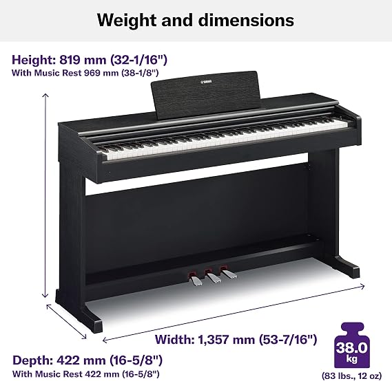 Yamaha YDP144B Arius Series Digital Console Piano with Bench, Black