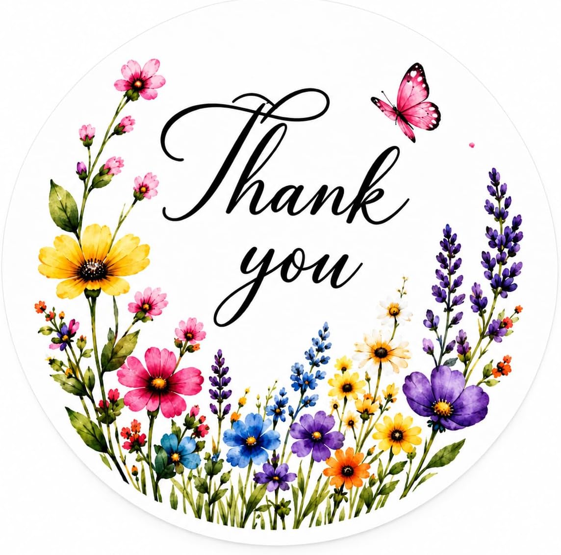 IBAKE Floral Thank You Stickers for Small Business, 2 Inch, 120 Count
