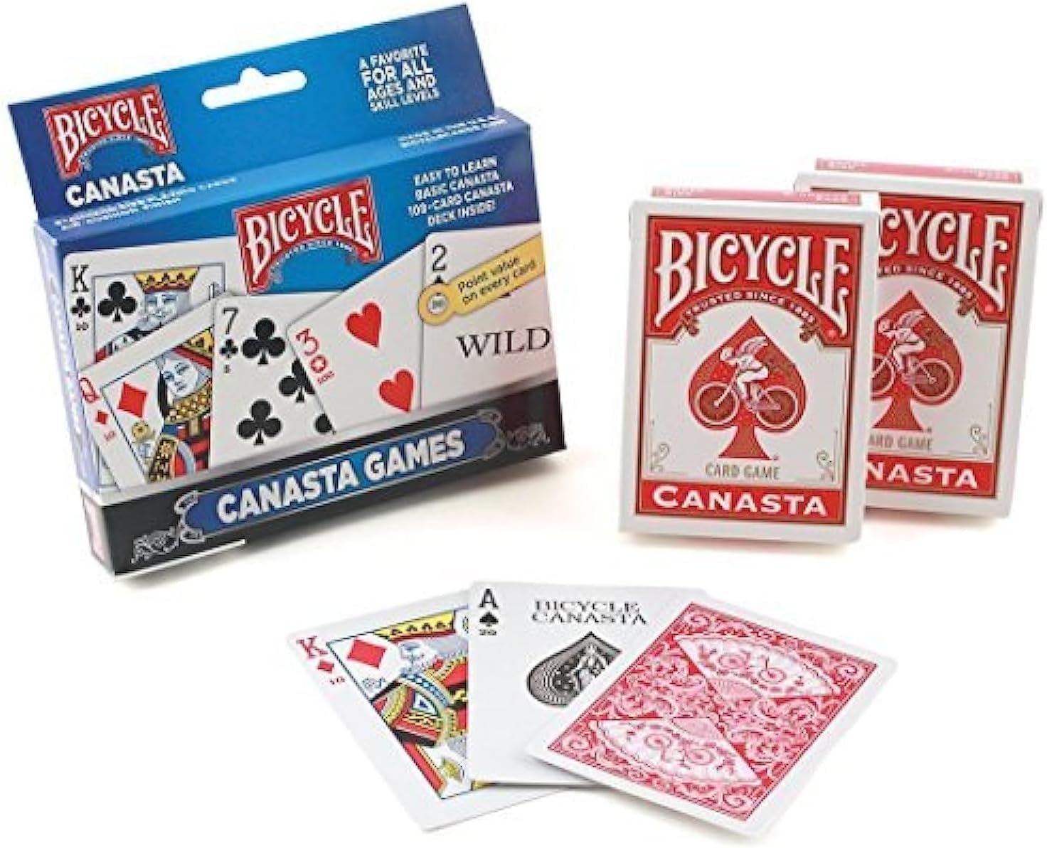 Bicycle Canasta Games Playing Cards Assorted 3-Pack