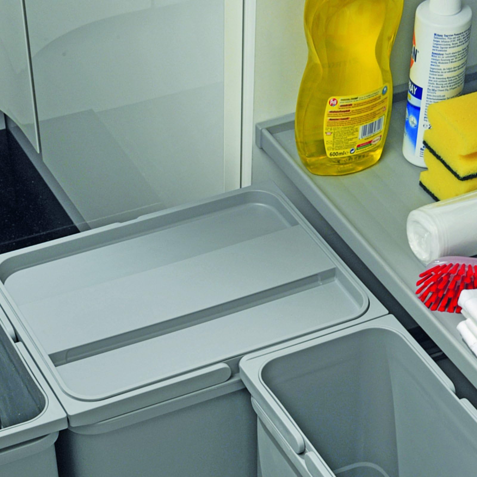 SO-TECH Couvercle pour Seau 25L 35L Tri Déchets Poubelle Cuisine gris