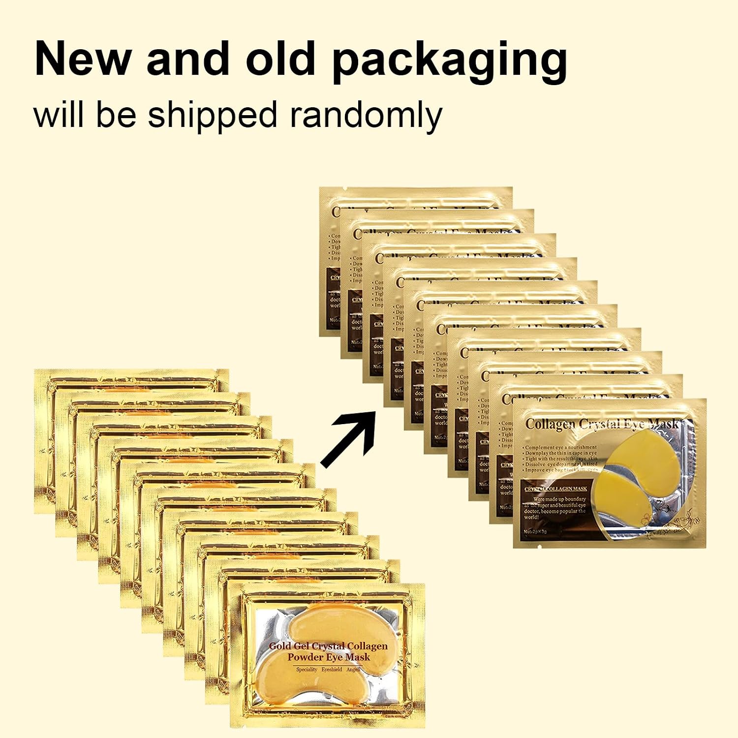 Adofect Collagen Powder Eye Mask 30 Pairs Gold Under Eye Gel Pads, Hyaluronic Acid Under Eye Mask Gel Patches for Puffy Eye Reducing Dark Circles, Eye Bags, Wrinkle, Refresh Your Eyes, Gold