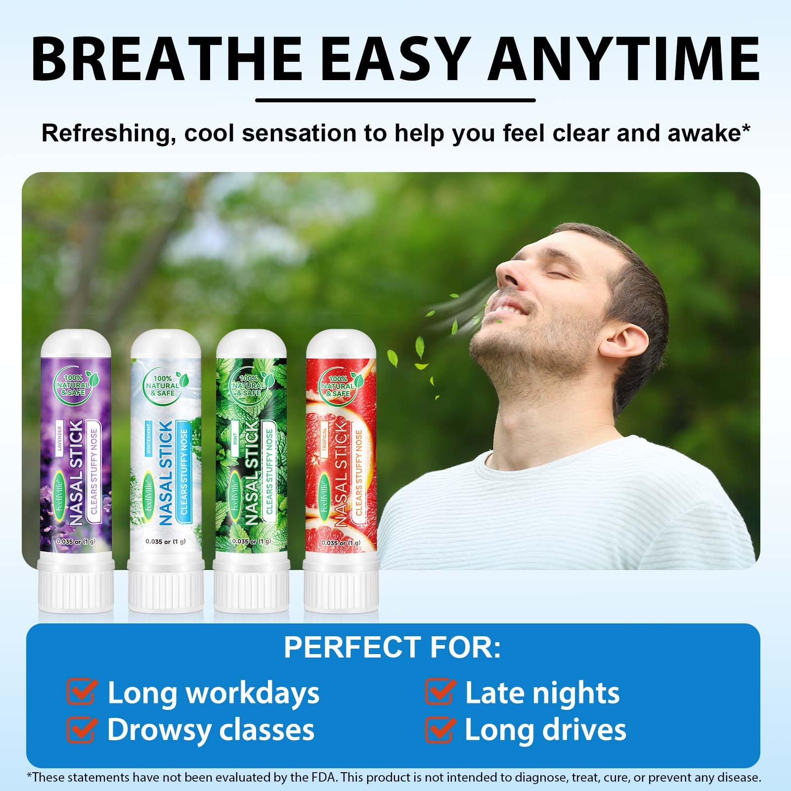Sztyft do inhalacji do nosa, ulga w przekrwieniu nosa, codzienny relaks, redukcja stresu, poprawa koncentracji, naturalny, przyjazny w podróży, chłodzący, odświeżający, poprawia oddychanie, 4p