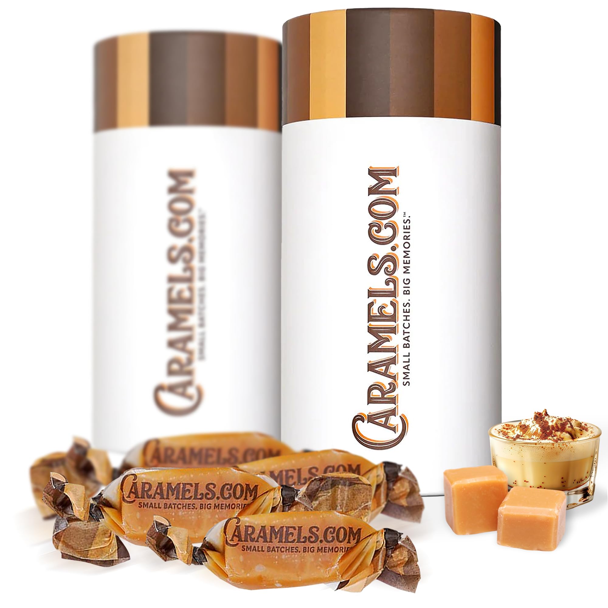 Caramels.com | Butterscotch and Butter Rum Caramels | Soft Caramel | Duo Pack | Individually Wrapped | Ideal Assorted Gift For Family and Parties