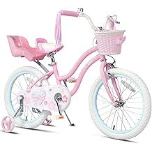 Glerc Petal Girls Bike 12-18 Inch for Ages 2-9, Kids Bike with Training Wheels, Basket & Streamers, Princess Style Kids Bicycle, for Girls