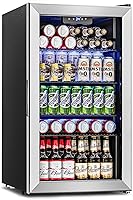 Vista 9 de Refrigerador enfriador de bebidas de 4.5 pies cúbicos - Mini refrigerador de 145 latas con puerta de vidrio para refrescos, cerveza, vino, 4.5 pies