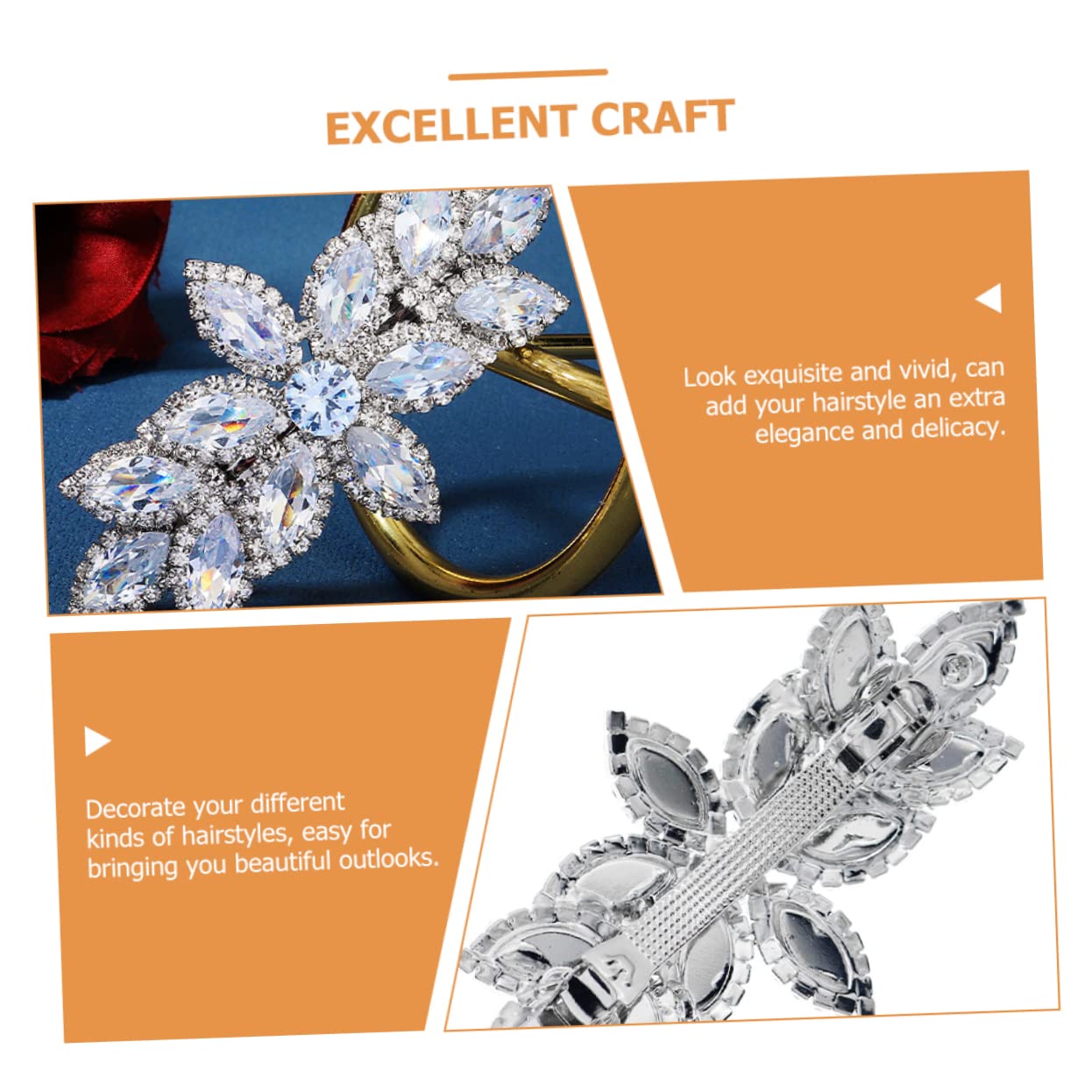 FRCOLOR 4piezas Clip De Pelo De Para Boda Horquilla De Para Mujeres y Accesorio Elegante Para y