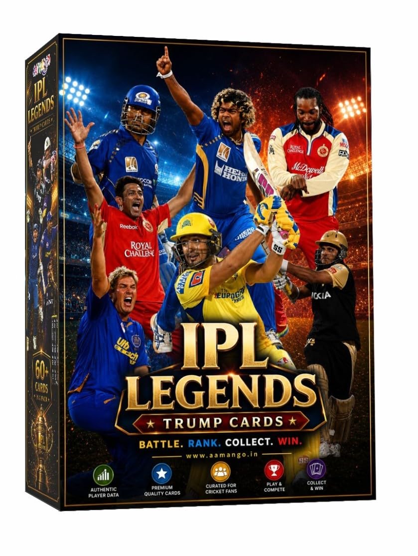 Aamango IPL Legends Trump Cards – 60+ Premium Collectible Cricket Cards | IPL Icons & Champions | Compare Player Stats | Family Card Game | Cricket Gifts for Fans & Collectors | Ages 13+-image-12