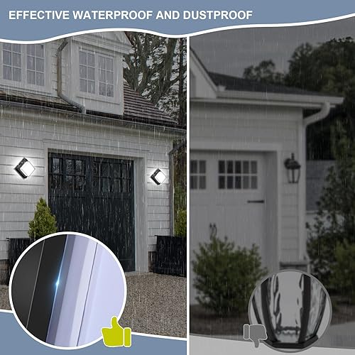 Miniatura 5 de BIRITALO Luces de porche de 18 W 3000 K para exteriores, montaje en pared, lámpara de pared para exteriores, antioxidante, IP65, impermeable, 1800