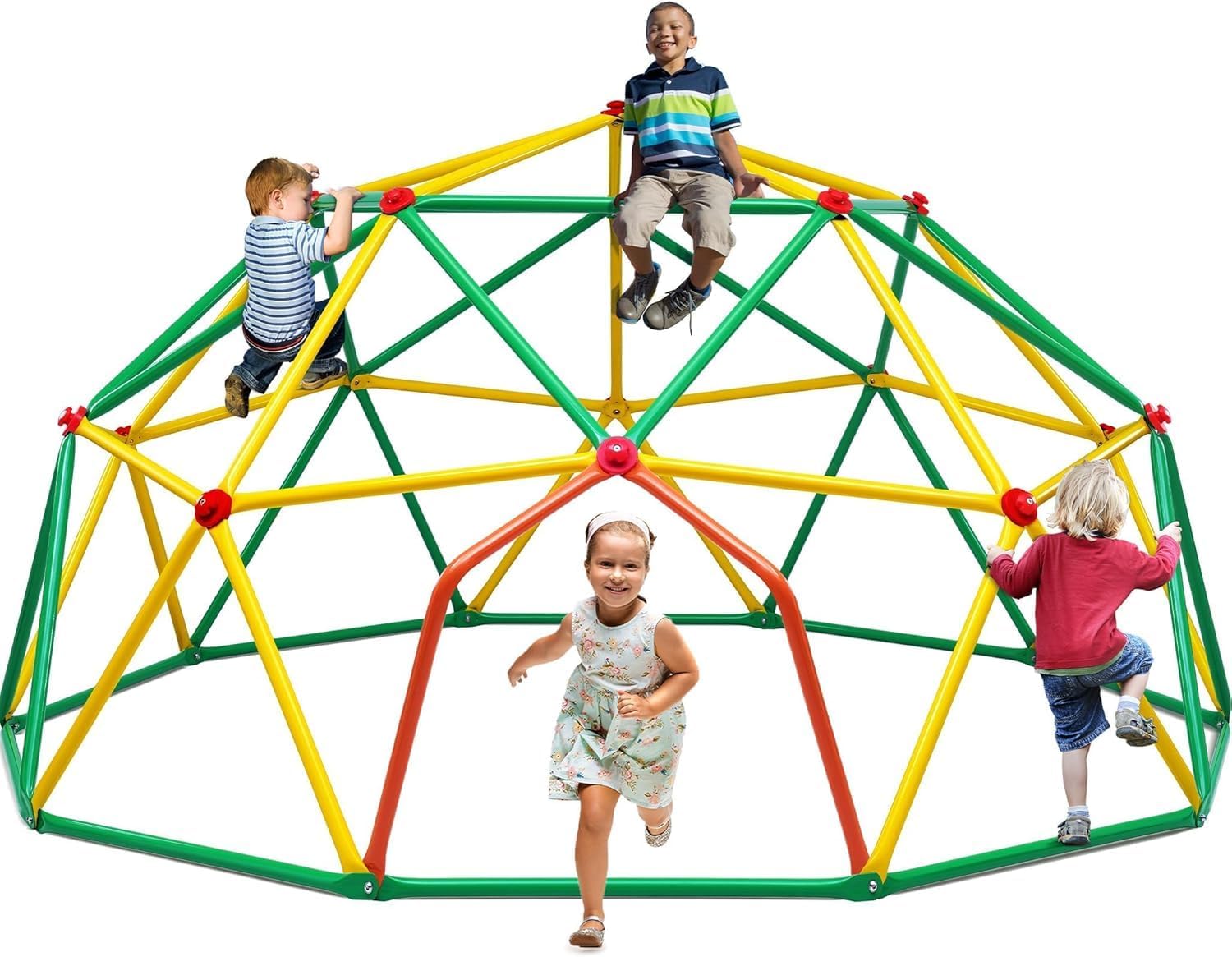 Zupapa 10FT Climbing Dome, Outdoor Wide Door Dome Climber for Kids, Easy Assembly Playground Jungle Gym Backyard Play Equipment, Monkey Bars for Backyard