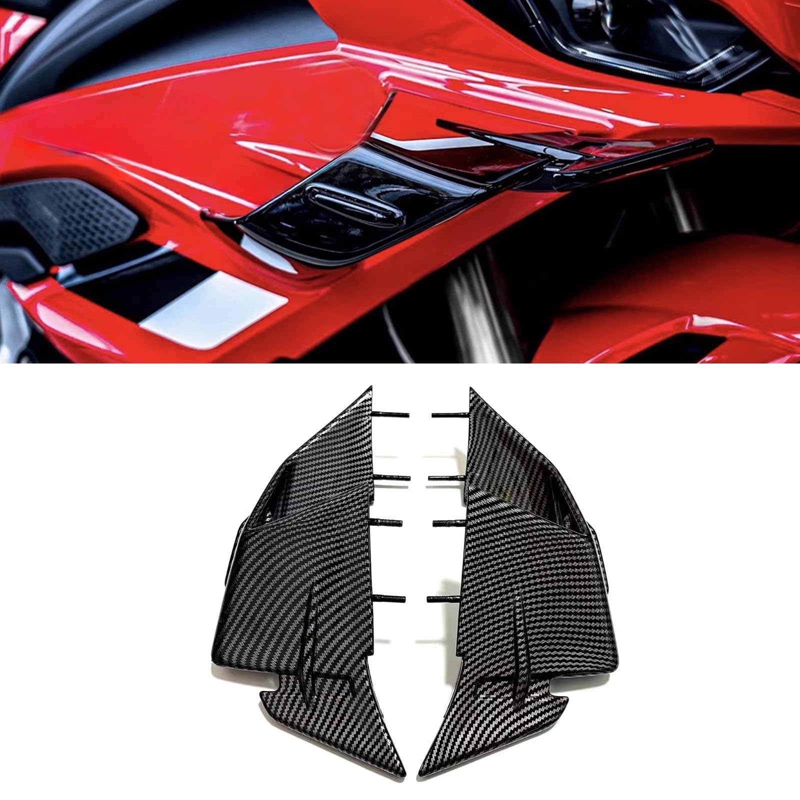 for S1000RR s1000rr 2024 2023 Accessories Spoiler Fixed Wing Motorcycle Winglet aerodynamic Wing kit Spoiler Winglet aerodynamic Wing Side Fixed Wind Wing Wind Knife (Carbon Fiber)