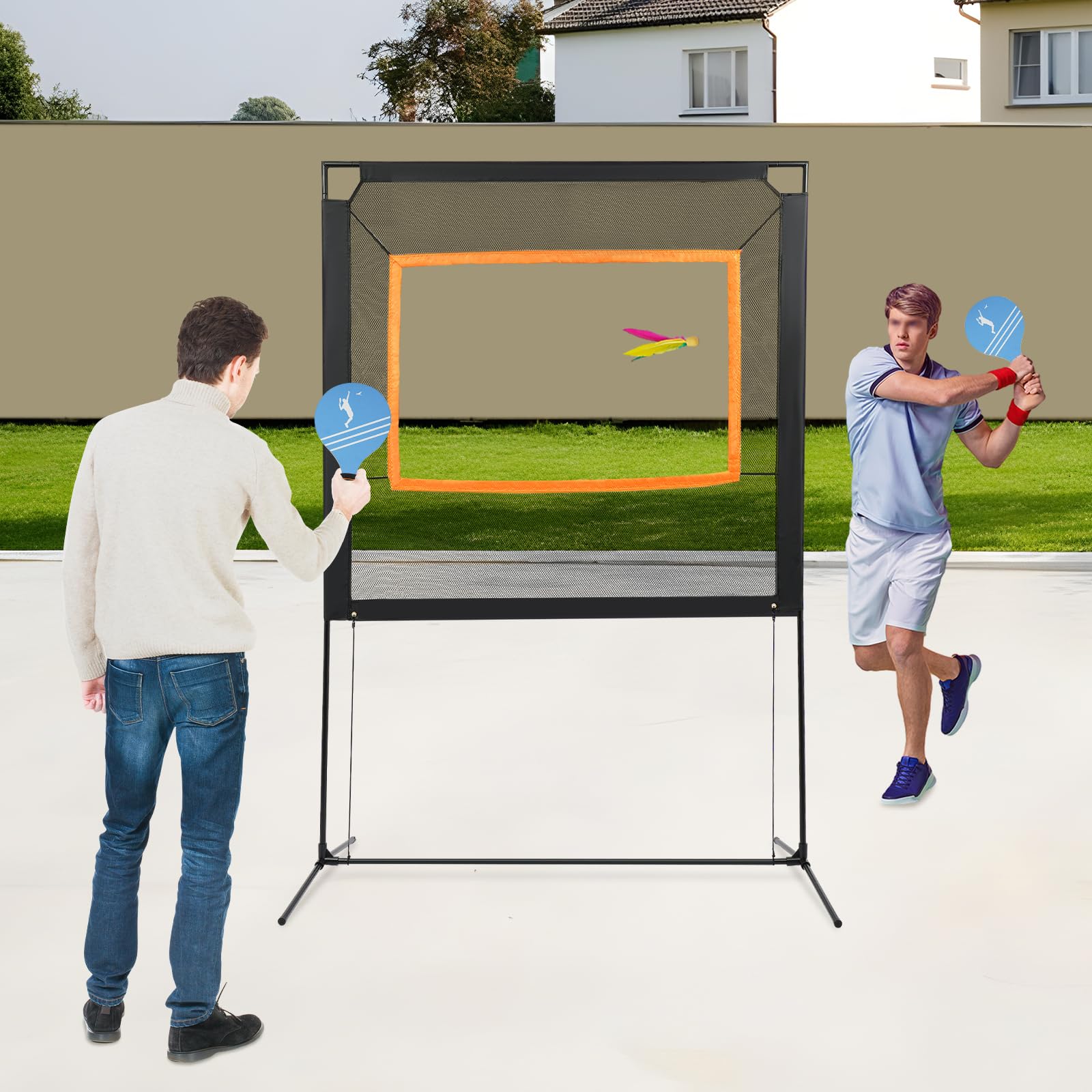 Juego completo de red de bádminton portátil, 157 x 230 cm, con raquetas y pelotas, tejido Oxford, para interior y exterior