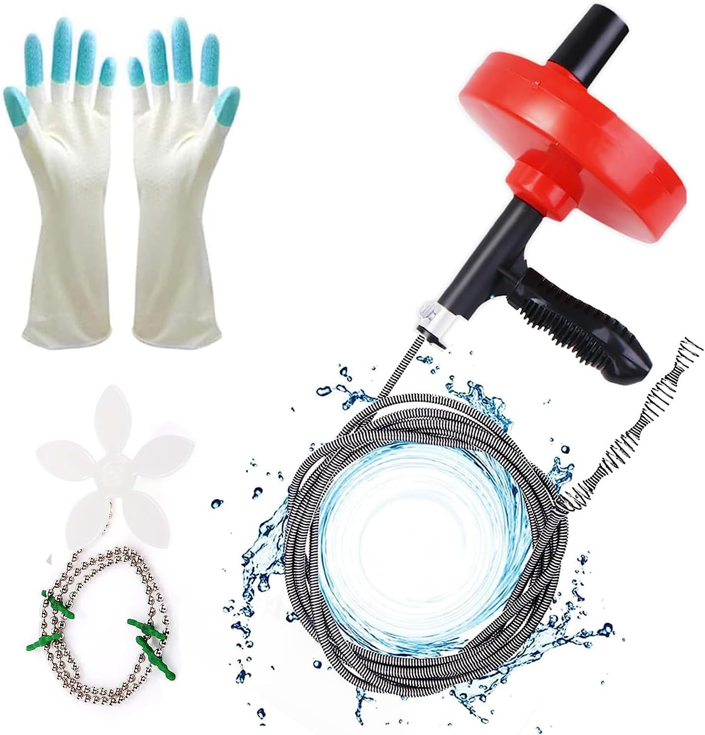 DR.PEN 17FT Drain Auger, [Easy to Use & Highly efficient] Flexible Plumbing Snake Drain Clog