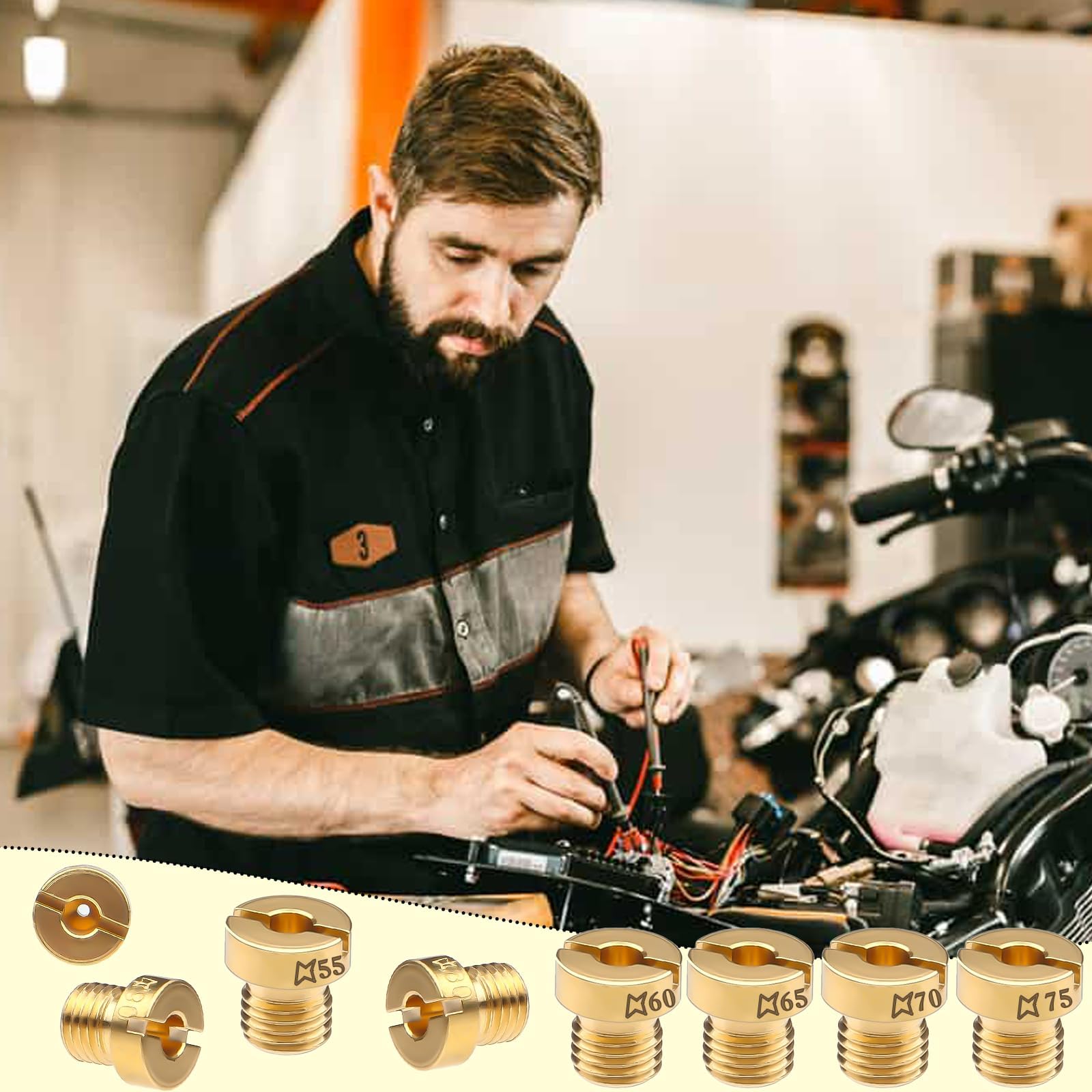 Set 17 Getti Carburatore M6 Per Dellorto PHBG - Dimensioni Da 55 A 135mm | Ottone Per Motori Moto - Foto 2