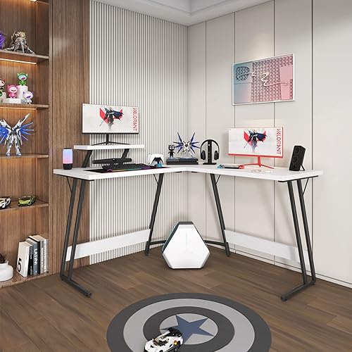 Miniatura 2 de Homall Escritorio para juegos en forma de L de 51 pulgadas, escritorio de esquina para computadora, mesa de escritorio para juegos con soporte