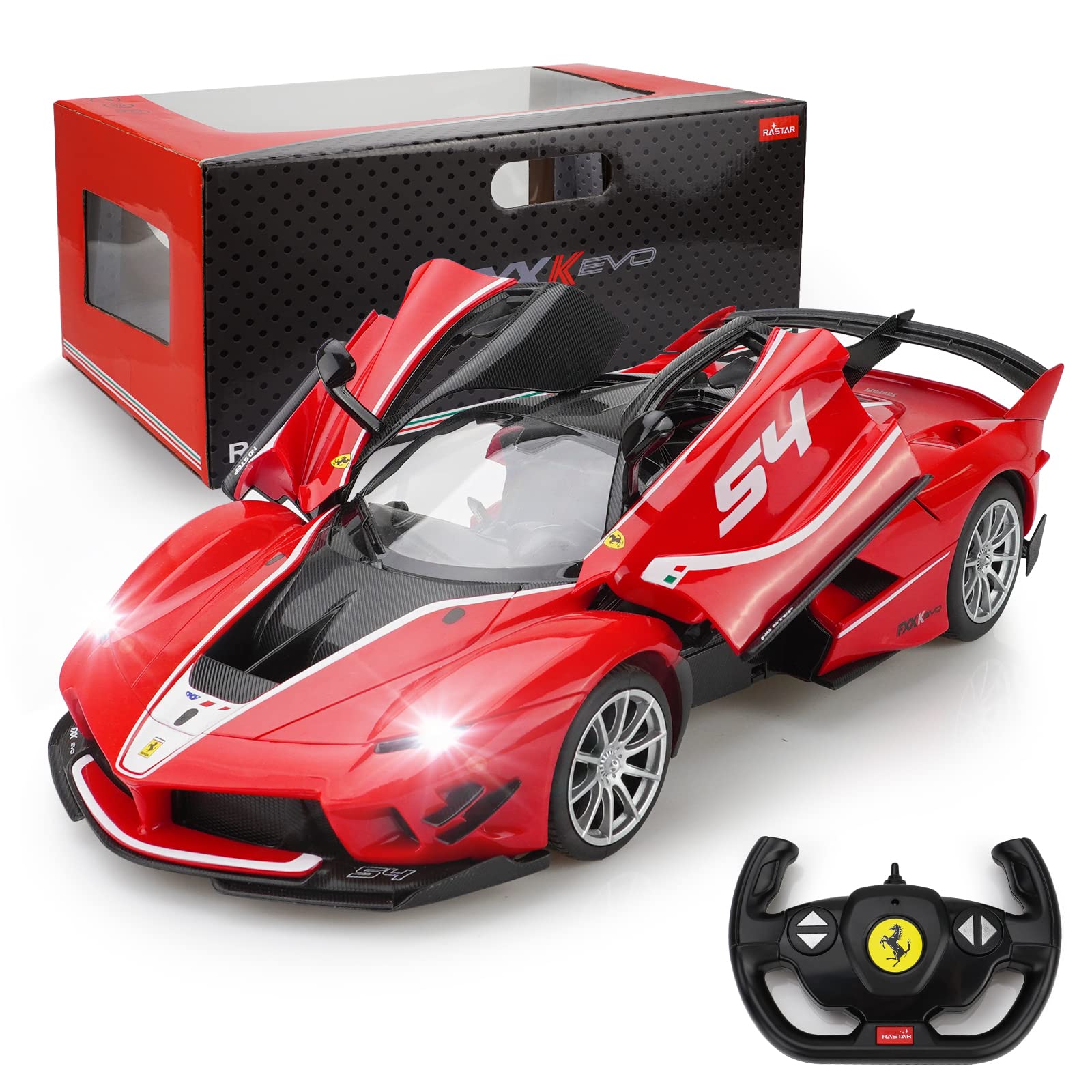 ZMZ Remote Control Car 1:14 Scale Ferrari FXX K Evo, Electric Sport Racing Hobby Toy Car, Suitable RC Cars for Adults & Kids, Halloween Christmas Birthday Gifts for Boys and Girls (Red)