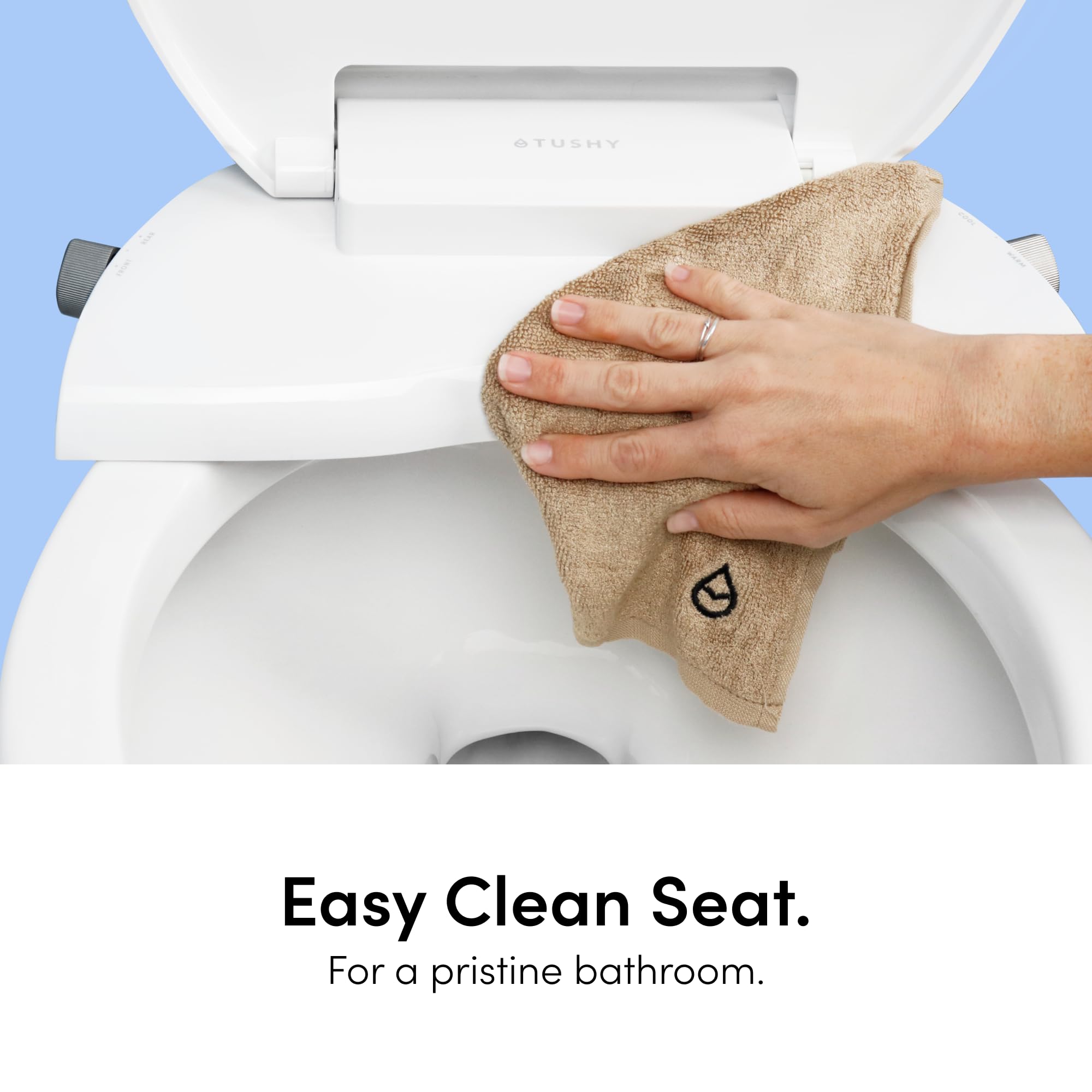 TUSHY Wave Non-Electric Bidet Toilet Seat Sleek Elongated Design Quick-Release for Easy Cleaning DuoFlow Front Rear Wash Self-Cleaning — view 8