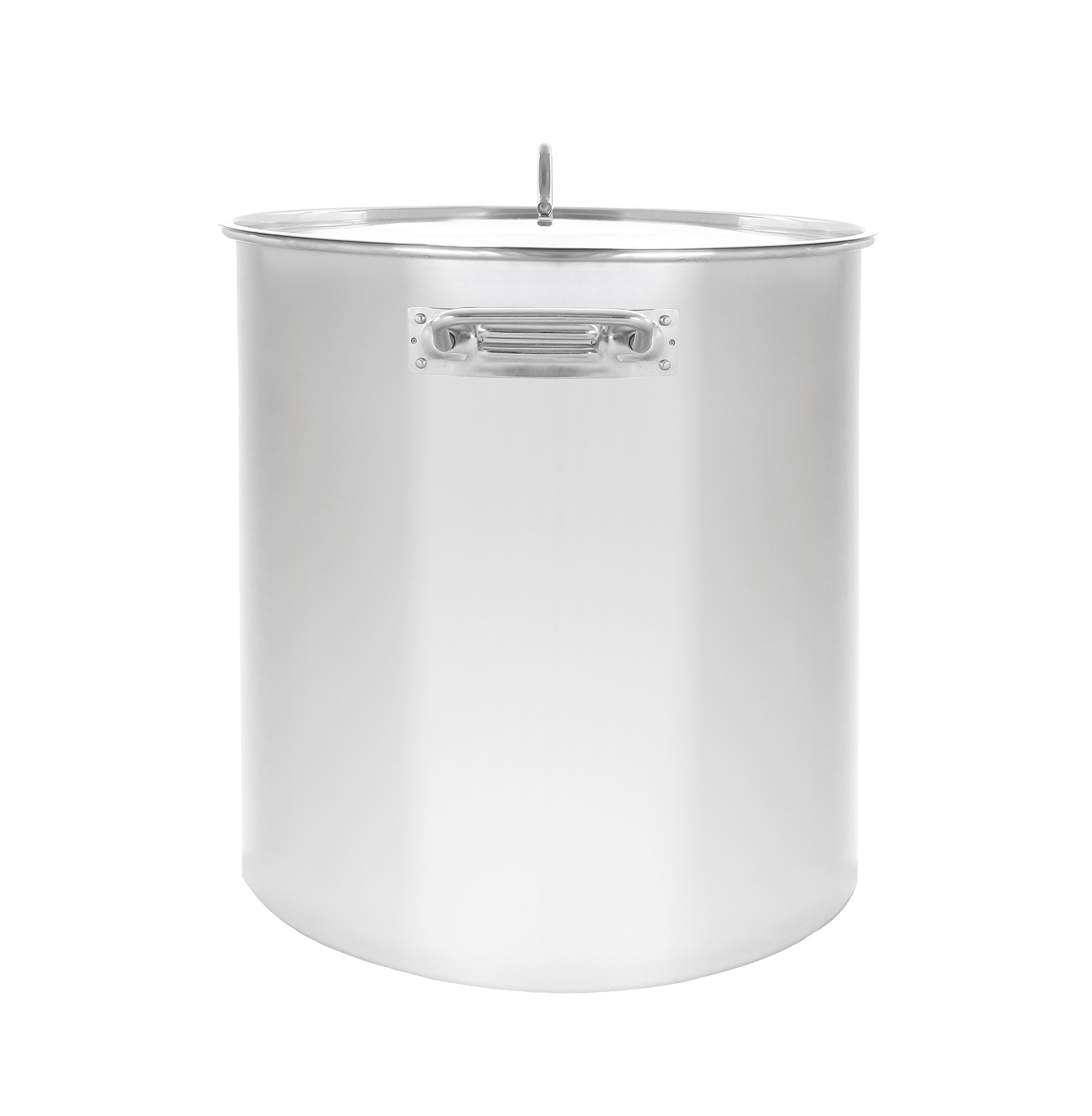 CONCORD Polished Stainless Steel Stock Pot Brewing Beer Kettle Mash Tun w/Flat Lid (160 QT)