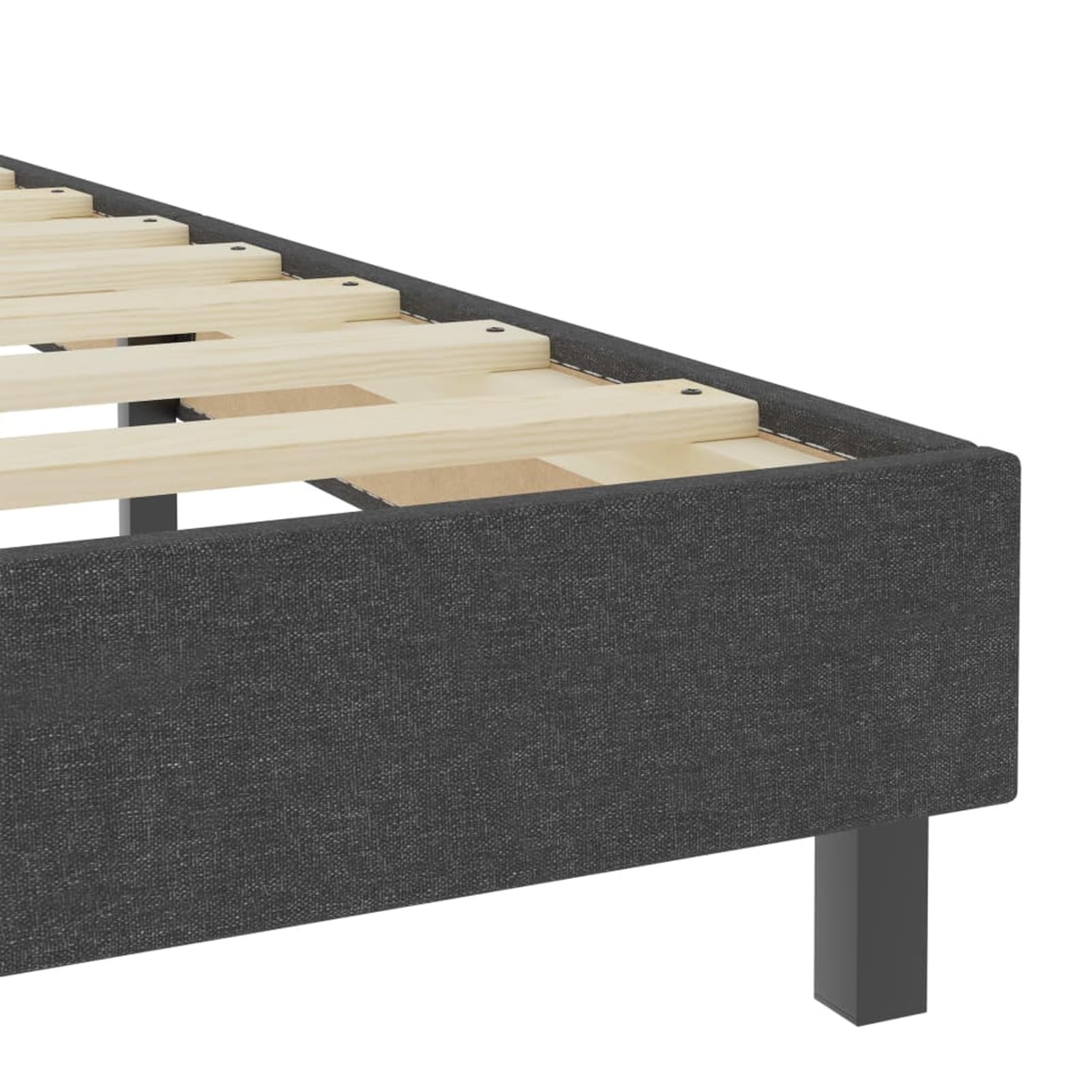 Gecheer Boxspring-Bettgestell Grau Stoff 140x200 cm, Stabiles Bettgestell Bettrahmen für Schlafzimmer Hotel Gästezimmer Wohnheim287456