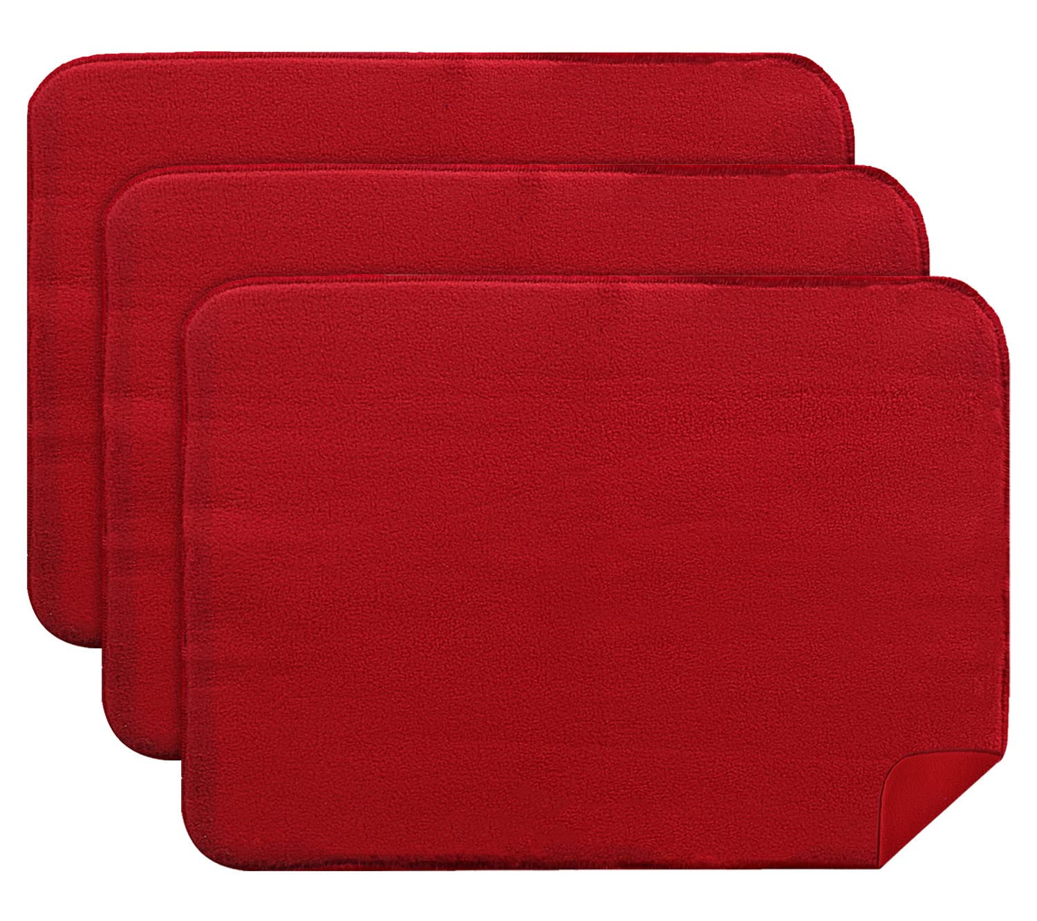 Kuber Industries Microfiber Reversible Dish Drying Mat with Absorbent Parity for Kitchen 19"x 15",Pack of 3 (Red) (B0B65Q73C6) Amazon Price History, Amazon Price Tracker