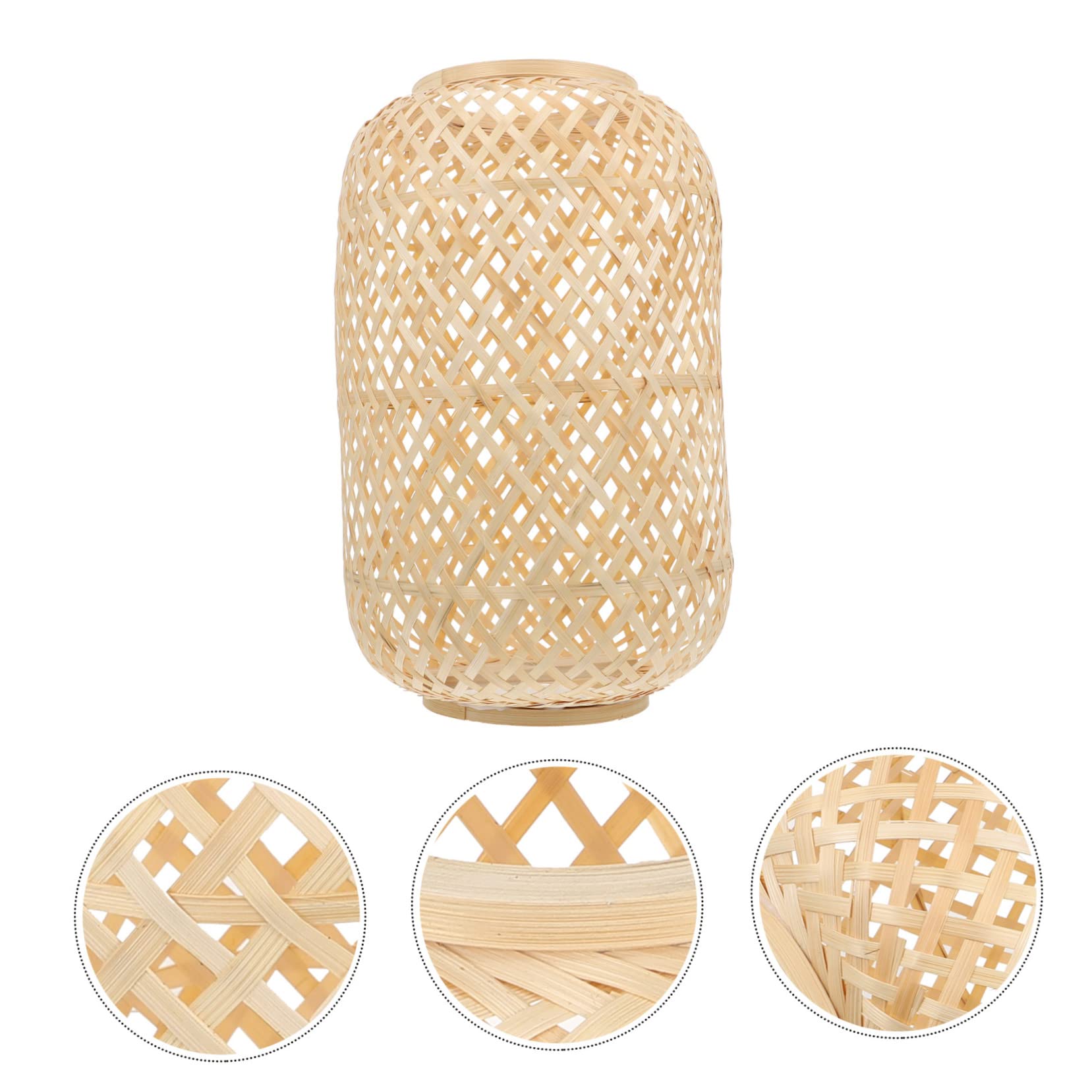 LIFKOME Pantalla De Lámpara Rústica Colgante De Bambú Hexagonal 20x30 Cm, Protección Natural, Decoración Interior Hogar, Efecto Luz Cálida, Accesorio Práctico