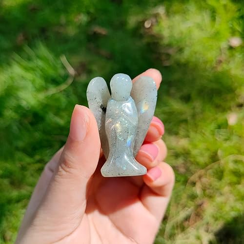 Miniatura 7 de Wemeki Figura de ángel de la guardia de cristal de 1.5 pulgadas, figura de ángel de la guardia de cristal con bolsillo de cristal para decoración