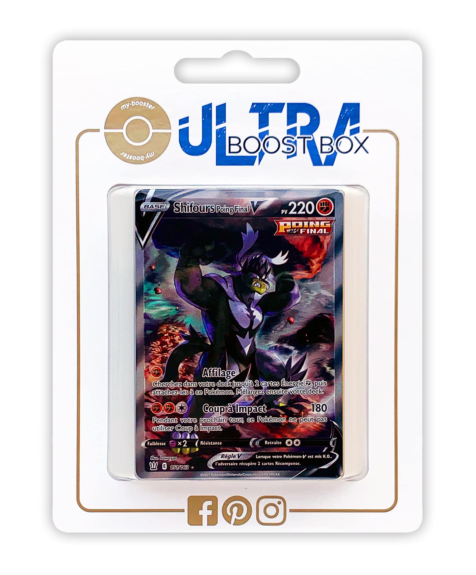 Shifours Poing Final V (Single Strike Urshifu V) 151/163 Alternative Full  Art - Ultraboost X Epée et Bouclier 5 Styles de Combat