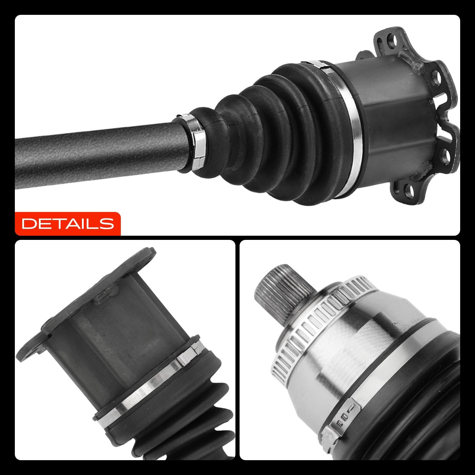 Frankberg 2x Eje motriz Eje de transmisión Caja de cambios manual con ABS Ring Eje delantero Compatible con Galaxy WGR 1.9L-2.8L 1995-2006 Alhamb.ra 7V8 7V9 1996-2010 Replace# 7M3407271