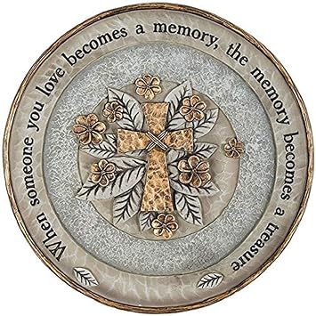 Carson Home Accents 12356 10 Inch Resin Outdoor Decor Treasured Memory Garden Stone Plaque with Bronze Accents